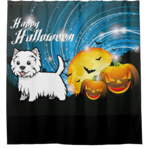 Happy Halloween West Highland Terrier Shower Curtain