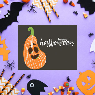 Happy Halloween Whimsical Pumpkin Holiday Postcard