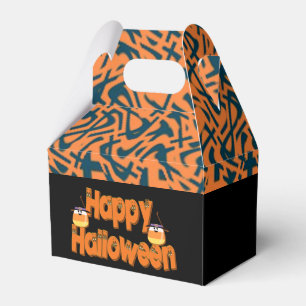 Happy Halloween Whimsical Text Gable Favour Box