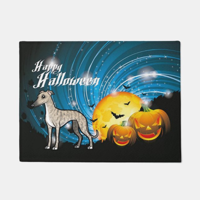 Happy Halloween Whippet Doormat (Front)