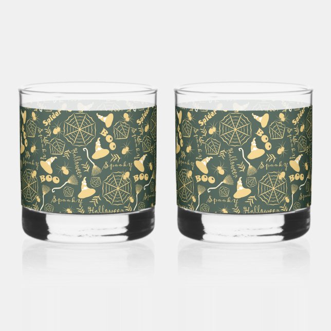 Happy Halloween Whiskey Glass (Front)