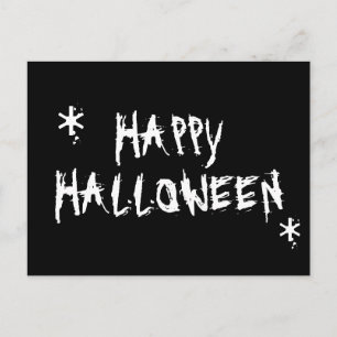 Happy Halloween white and black spooky scary Postcard