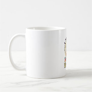 Happy Halloween White Cat Pumpkin Moon Bats Ghosts Coffee Mug