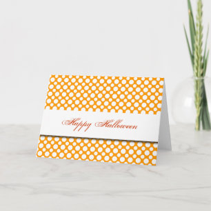 Happy Halloween White Polka Dot Card