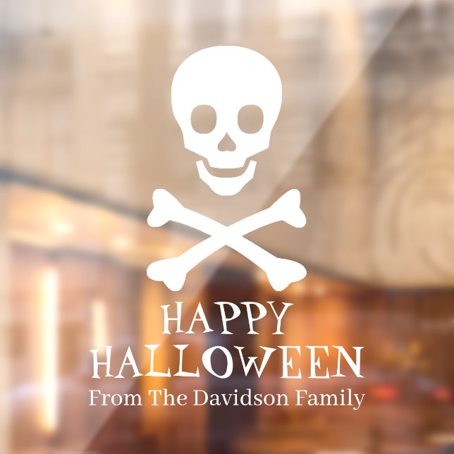 Happy Halloween white skull skeleton personalised (Sheet 2)