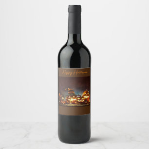 Happy Halloween Wine Label