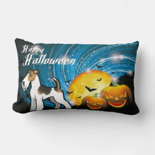 Happy Halloween Wire Fox Terrier Lumbar Cushion
