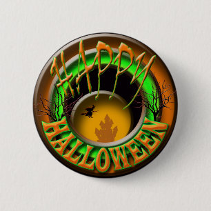 Happy Halloween witch 6 Cm Round Badge