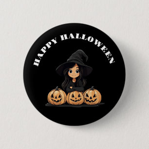 Happy Halloween Witch 6 Cm Round Badge