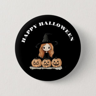 Happy Halloween Witch 6 Cm Round Badge