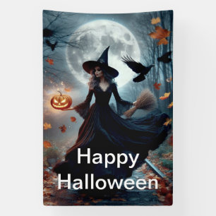 Happy Halloween Witch Banner