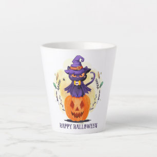 Happy Halloween - Witch Black Cat Latte Mug
