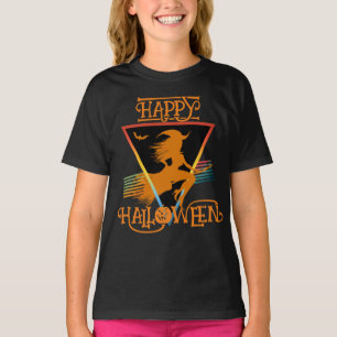Happy Halloween Witch Black Oranges T-Shirt