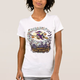 Happy Halloween Witch Broom Black Cat Ghosts_1 T-Shirt