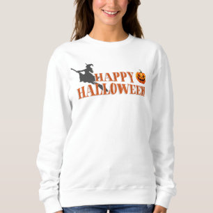 Happy Halloween Witch, Broom, Pumpkin Sweatshirt