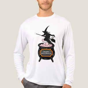 Happy Halloween Witch Cauldron Broomstick Tri-Blend Shirt
