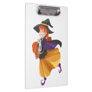 "HAPPY HALLOWEEN" WITCH CLIPBOARD