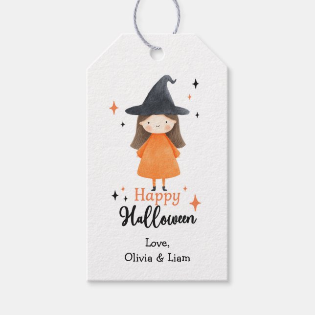 Happy Halloween Witch Custom Gift Tags (Front)