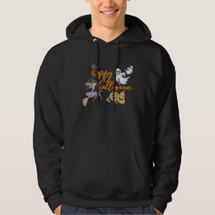Happy Halloween witch ghosts goblins spiders fall Hoodie