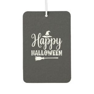 Happy Halloween Witch Hat Broom Design Car Air Freshener