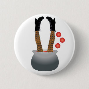 Happy Halloween Witch Leg 6 Cm Round Badge