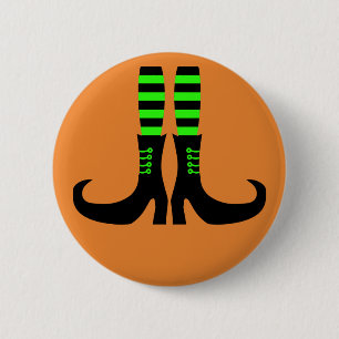 Happy Halloween Witch Leg 6 Cm Round Badge