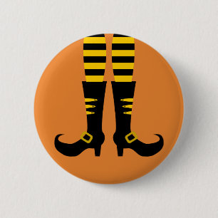 Happy Halloween Witch Leg 6 Cm Round Badge