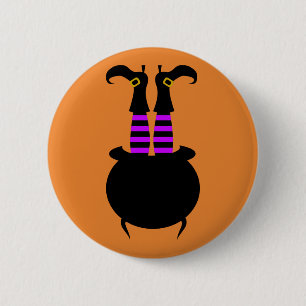 Happy Halloween Witch Leg 6 Cm Round Badge