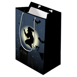 "HAPPY HALLOWEEN" WITCH MEDIUM GIFT BAG