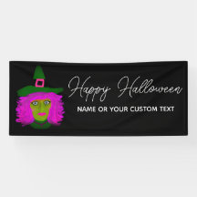 Happy Halloween Witch Modern Script Personalised