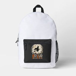 Happy Halloween Witch Moon Cemetery Design_1 Printed Backpack