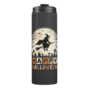 Happy Halloween Witch Moon Cemetery Design_1 Thermal Tumbler
