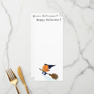 Happy Halloween Witch Pumpkin Flying Broom - Funny Menu