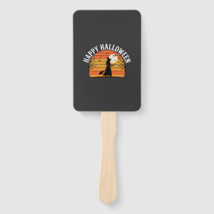 Happy Halloween Witch Sunset Design_1 Hand Fan