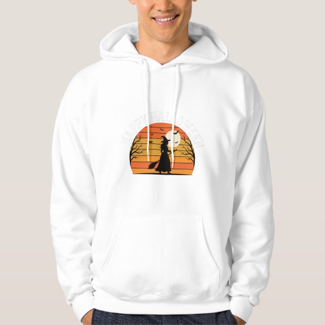 Happy Halloween Witch Sunset Design_1 Hoodie (Front)