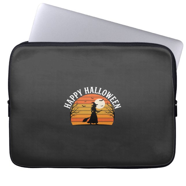 Happy Halloween Witch Sunset Design_1 Laptop Sleeve (Front)