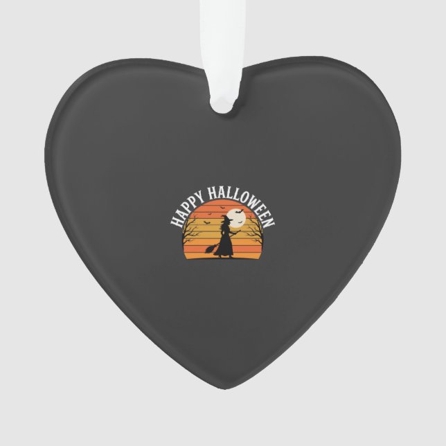 Happy Halloween Witch Sunset Design_1 Ornament (Front)