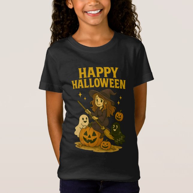 Happy Halloween Witch T-Shirt (Front)