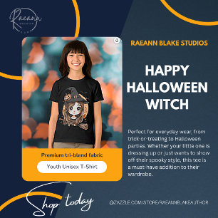 Happy Halloween Witch Tri-Blend Youth T-Shirt Tri-Blend Shirt
