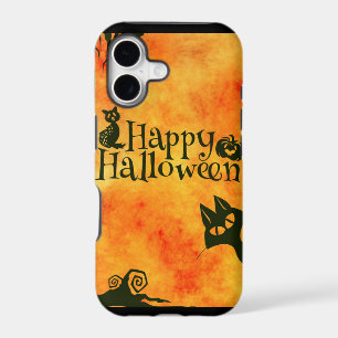 Happy Halloween Witches Cats Spiders Owls Pumpkins