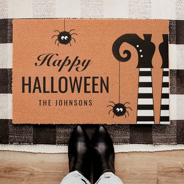 Happy Halloween Witches Feet Personalised Doormat (Creator Uploaded)