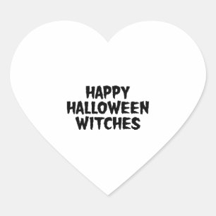 Happy Halloween Witches Heart Sticker