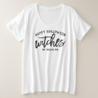 Happy Halloween Witches Modern Black Script Womens