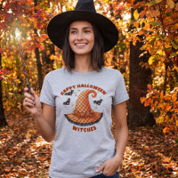 Happy Halloween Witches Orange Gingham Witch Hat