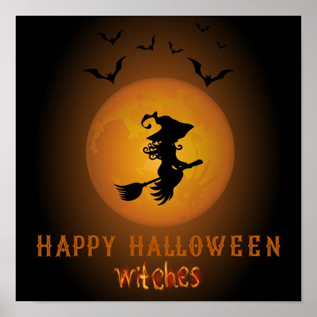 Happy Halloween Witches Poster (Front)