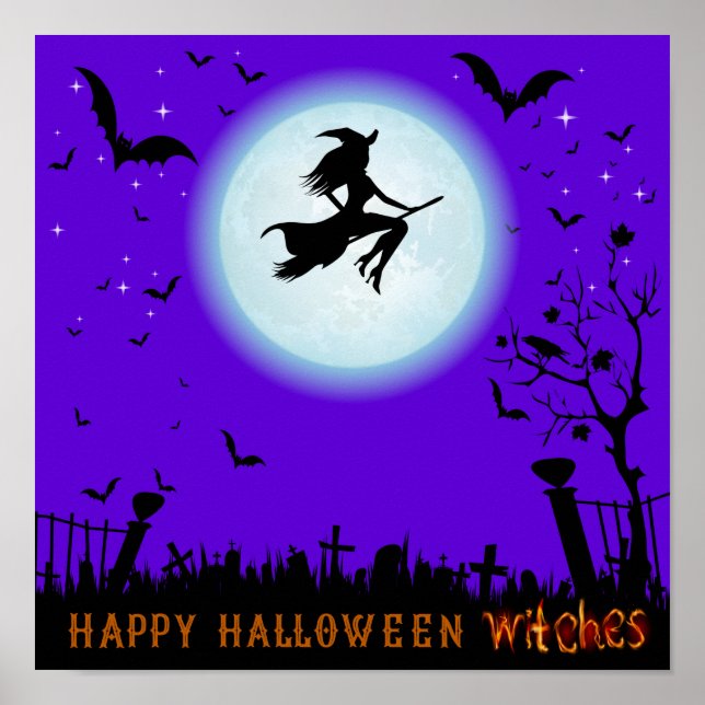 Happy Halloween Witches Poster (Front)