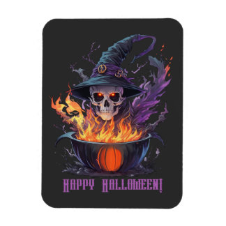 Happy Halloween! Witches Skull Magnet