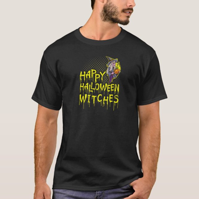 Happy Halloween Witches T-Shirt (Front)