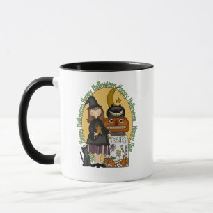Happy Halloween Witches Treats Ringer Mug