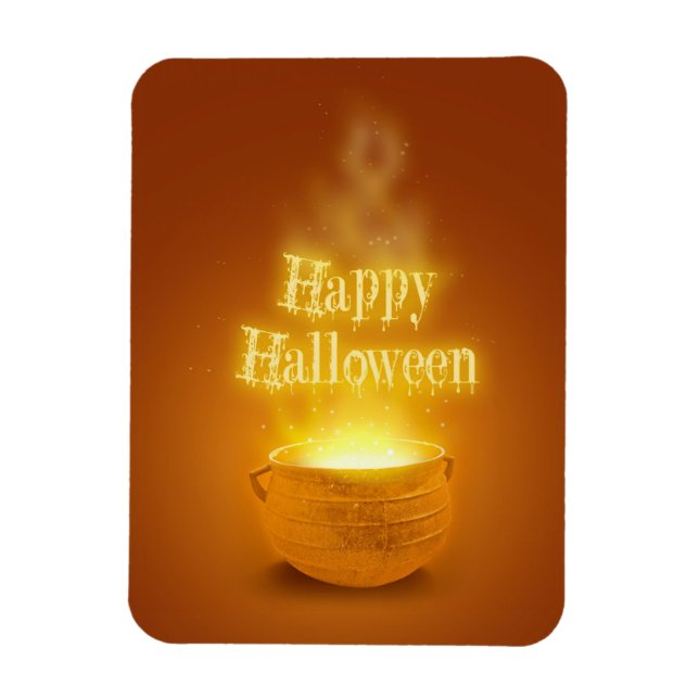 Happy Halloween Witch's Cauldron Magnet (Vertical)